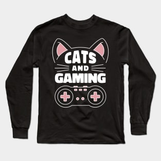 Cats and gaming lovers best gift for cats lovers and gaming lovers Long Sleeve T-Shirt